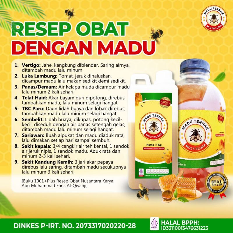 

madu ternak multiflora / madu asli /madu multiflora