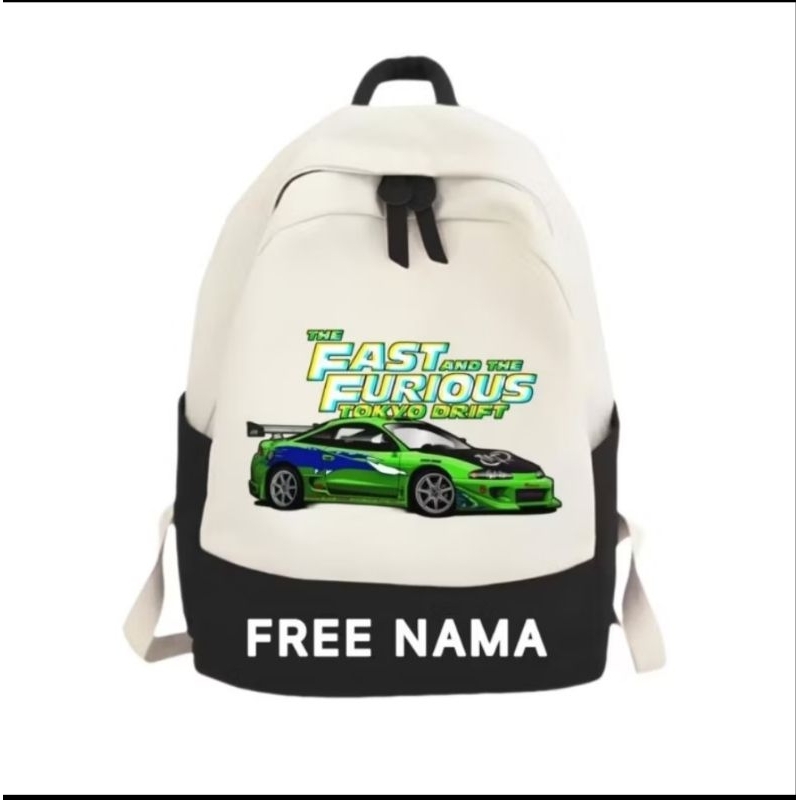 Tas Ransel Anak Gambar Mobil Fast and Furious Unisex