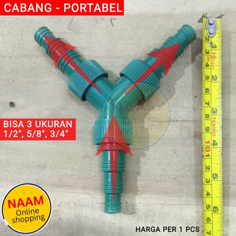 SAMBUNGAN CABANG SELANG AIR PORTABEL 3 IN 1 - PENYAMBUNG SELANG CABANG WATER MUR - UKURAN SELANG 1/2