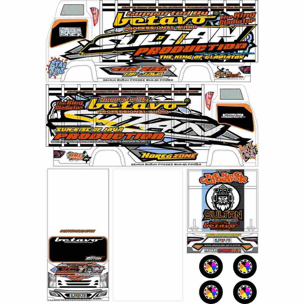 STIKER MINIATUR TRUCK SULTAN AUDIO HOREGG