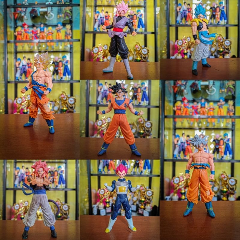 Action Figure Dragon Ball Son Goku Base, Super Saiyan, SSJ, Ultra Instinct, Bezita, Vegeta Super Sai