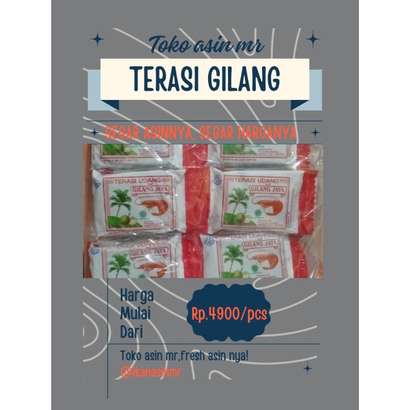 

Terasi Gilang 2 pak 9600 isi 20 pcs(gratis ongkir)