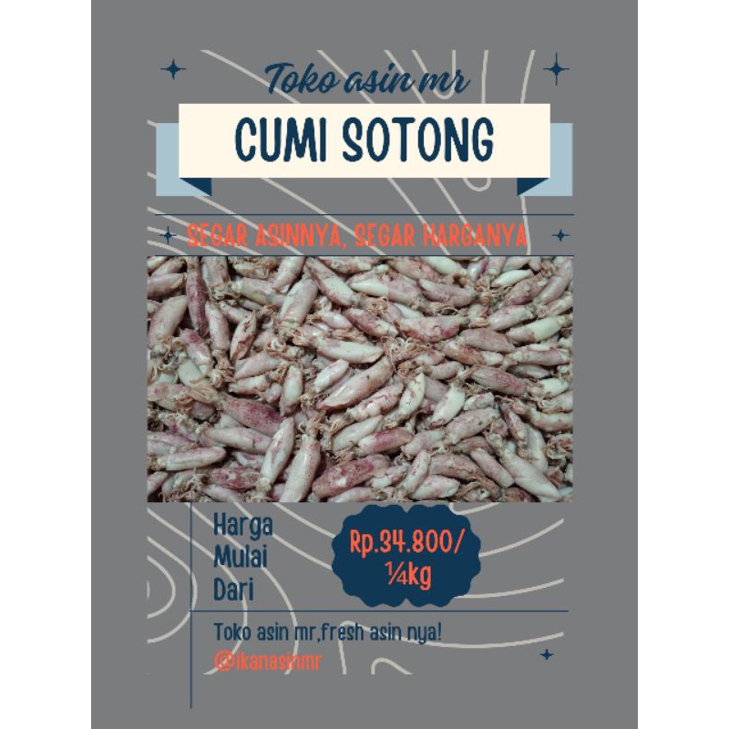 

Cumi Sotong Telor ukuran sedang 100/250 gram (gratis ongkir)