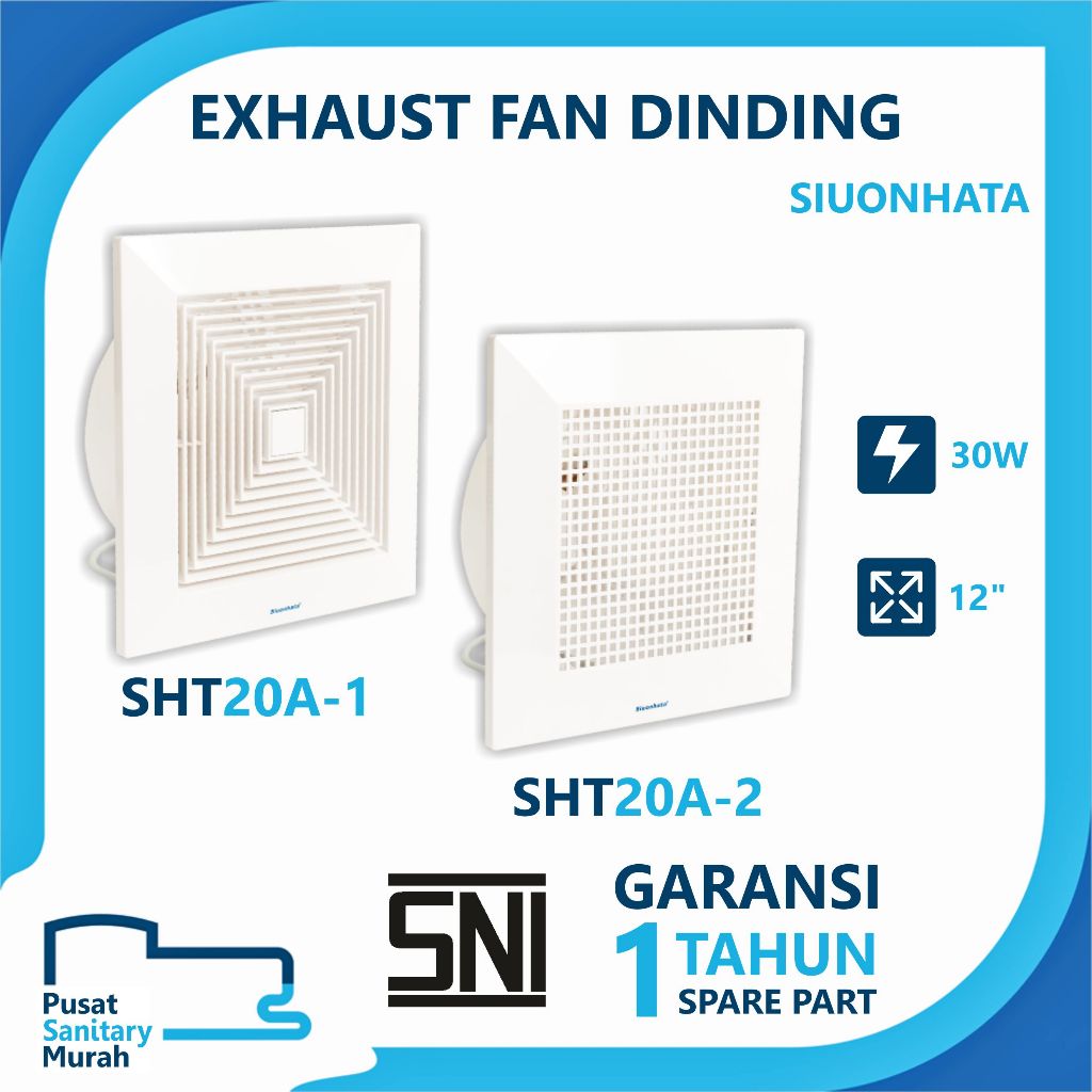 EXHAUST FAN/HEXOS PLAFON DUCTING SIUONHATA | SIZE 30X30CM | POWER 30W