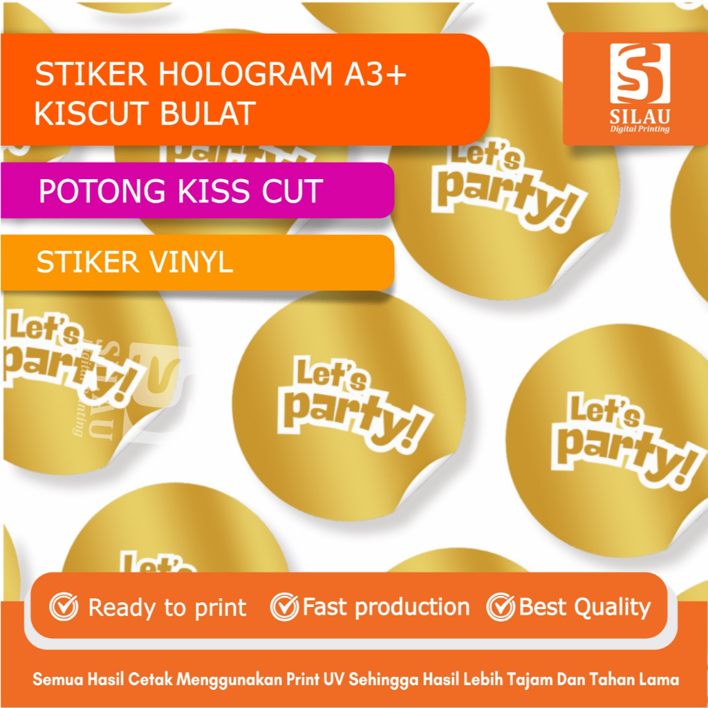 

SILAU ADVERTISING - Cetak Sticker Hologram / Stiker Rainbow / Lebel Pelangi Custom / Stiker Hologram / Kemasan / Promosi / Event /