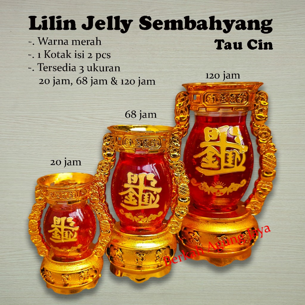Lilin Jelly Sembahyang Tau CIn / Lilin Jelly Merah Gelas Sembahyang Imlek