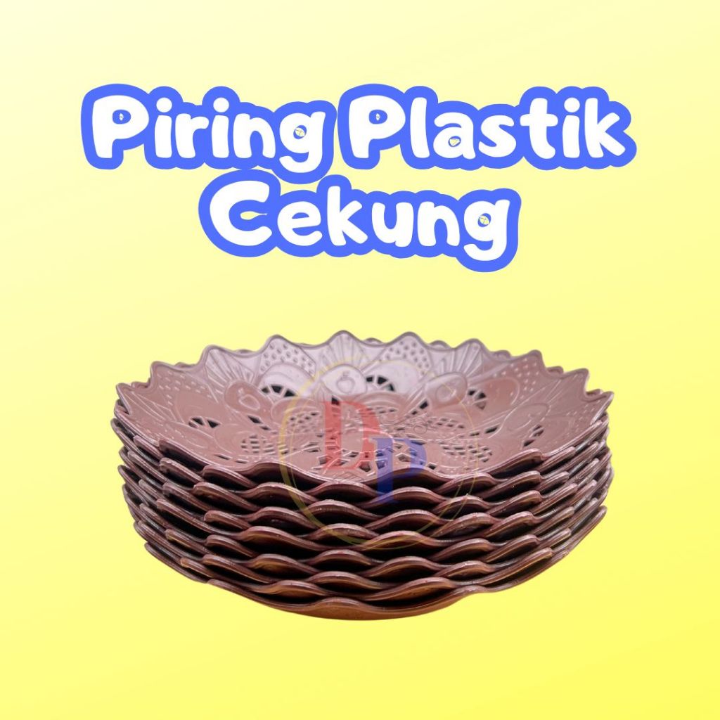 Piring Plastik Rotan Buah - Piring Rotan Plastik Motif Bunga