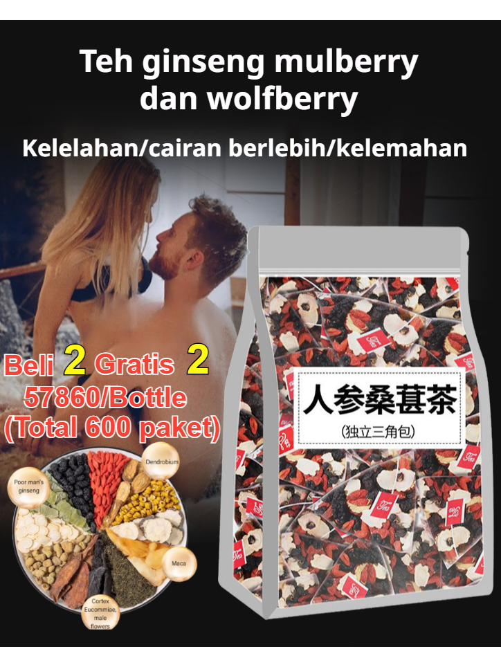 

✨Beli 1 gratis 1✨【Vitalitas yang Melonjak】Teh Herbal Ginseng dan Goji Berry 5g*30 bungkus Teh Kesehatan dengan Mulberry dan Goji Berry Teh Pemulihan untuk Begadang yang Meningkatkan Warna Kulit Teh Goji Berry, Ginseng, dan Kurma Mera