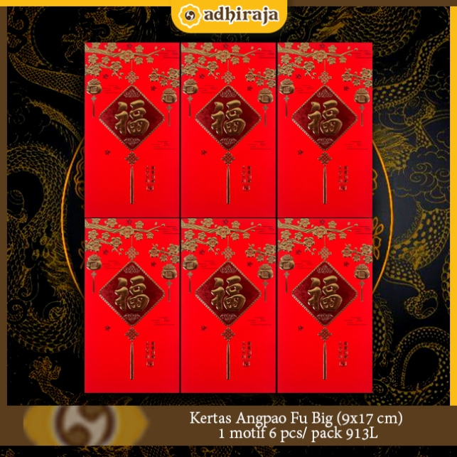 

Kertas Angpao Fu Big (9x17 cm) 1 motif 6 pcs/ pack 913L