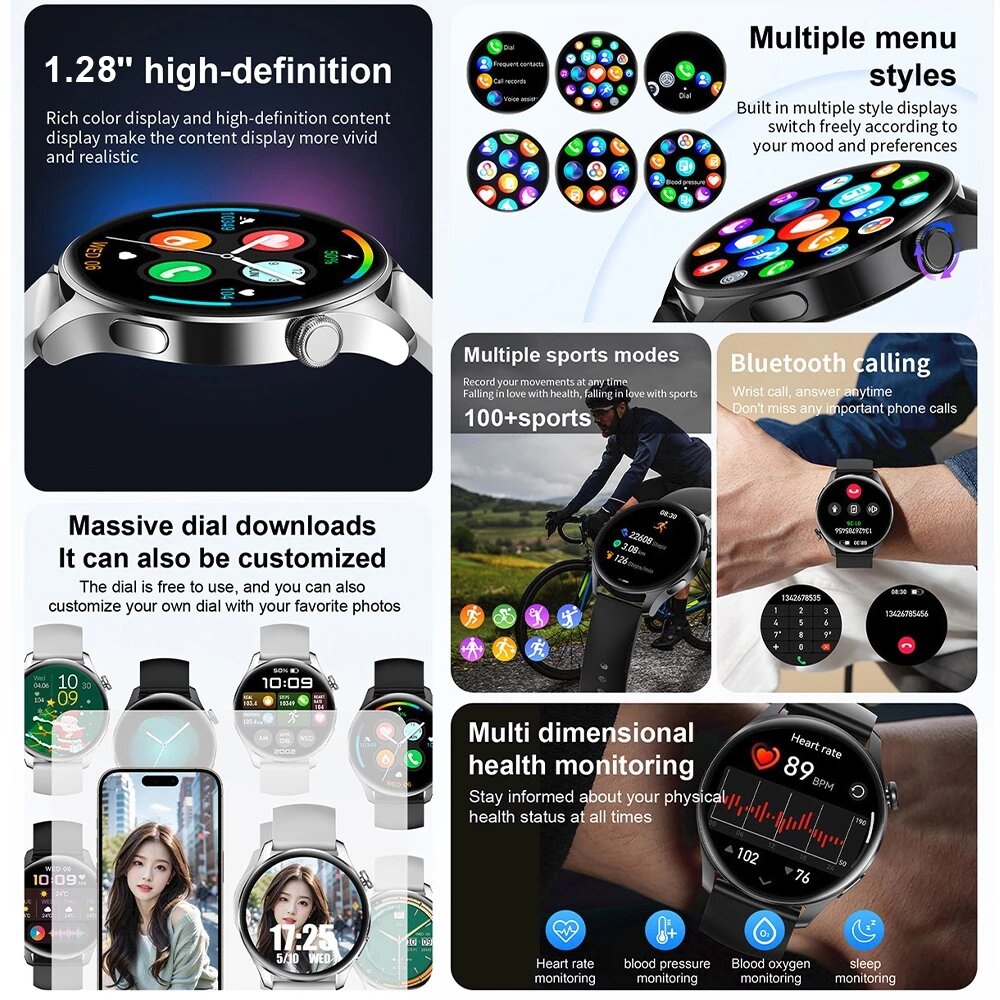 NEW LIGE SmartWatch Pria Layar Sentuh Penuh Olahraga Watch IP67 Tahan Air Smart Gelang Untuk Android