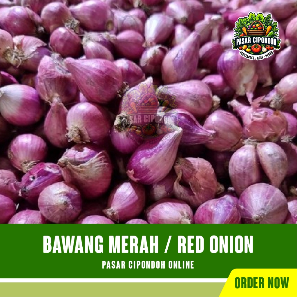 

Bawang Merah Lokal Ukuran Campur / Red Onion - Pasar Cipondoh Tangerang