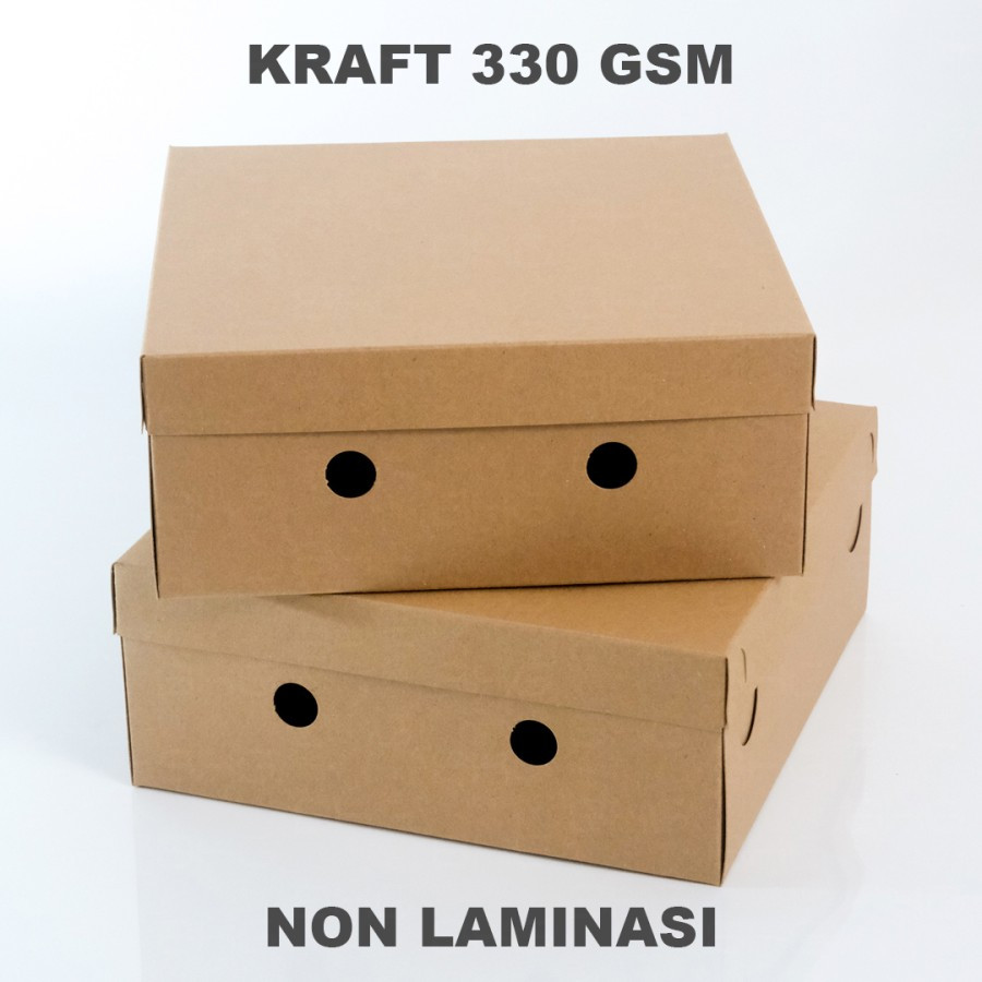 Dus Nasi Kraft  Kotak Samson Box Makanan Motif Coklat Polos ukuran 20x20x8 Cm