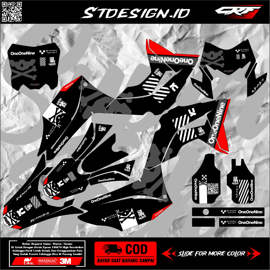 DECAL STICKER CRF 150L tema KSR  Oneonenine  design