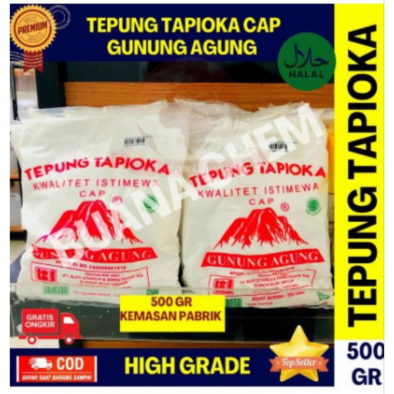 

Tepung Tapioka Gunung Agung 500 gram / Tepung Aci / Bahan Kue Kering
