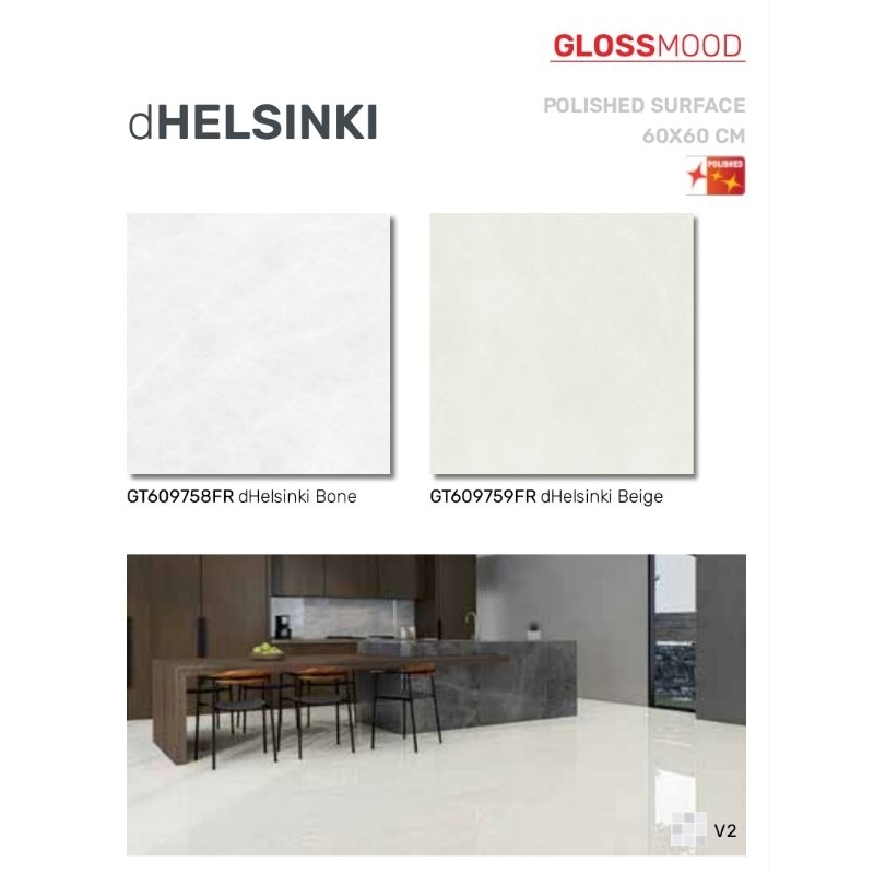dHelsinki Roman Granit 60x60 polished surface gloss granit keramik untuk lantai