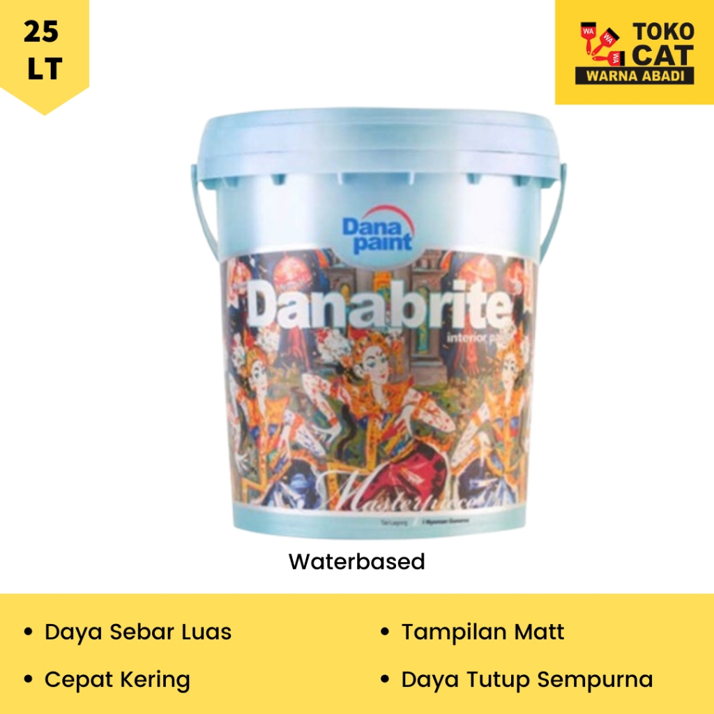 CAT TEMBOK DANABRITE KEMASAN 25 KG WARNA BRILLIANT WHITE KODE 2290