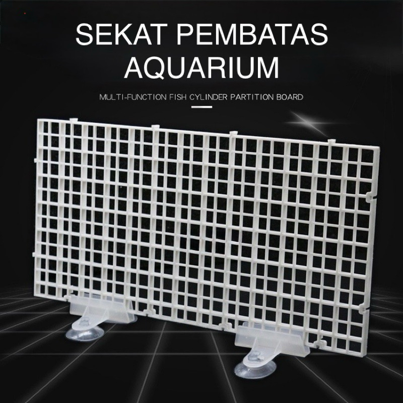 SEKAT PEMBATAS AQUARIUM / EGG CRATE / SEKAT TOPLES CUPANG / DOP SEKAT KACA DOUBLE TEMPEL KUPU-KUPU