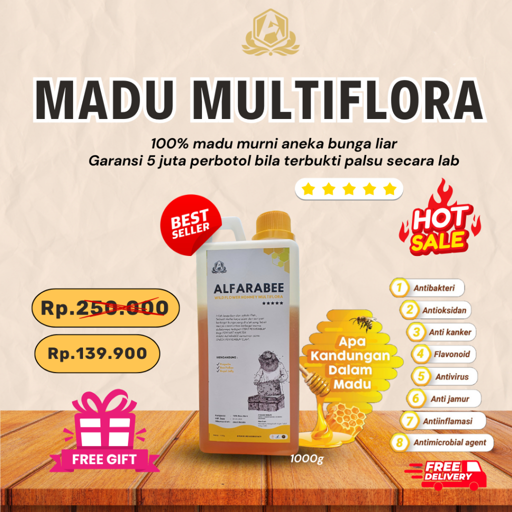 

Madu Multiflora Asli Alami Murni 100% Original Tanpa Campuran