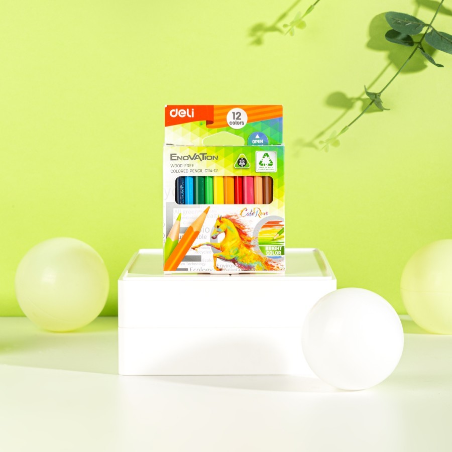 

Deli Colored Pencil / Pensil Warna 12Warna Bentuk Segitiga EC114