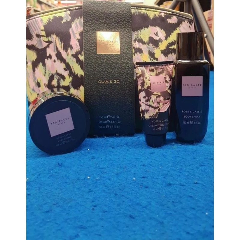 TED BAKER GIFT SET POCKET ROSE AND CASSIS 3IN 1 BEST SELLER