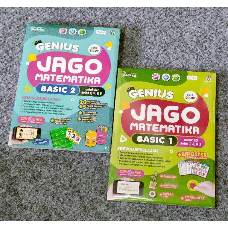 BUKU BELAJAR SERI GENIUS - JAGO MATEMATIKA : BASIC 1 & BASIC 2 [VISI MANDIRI]