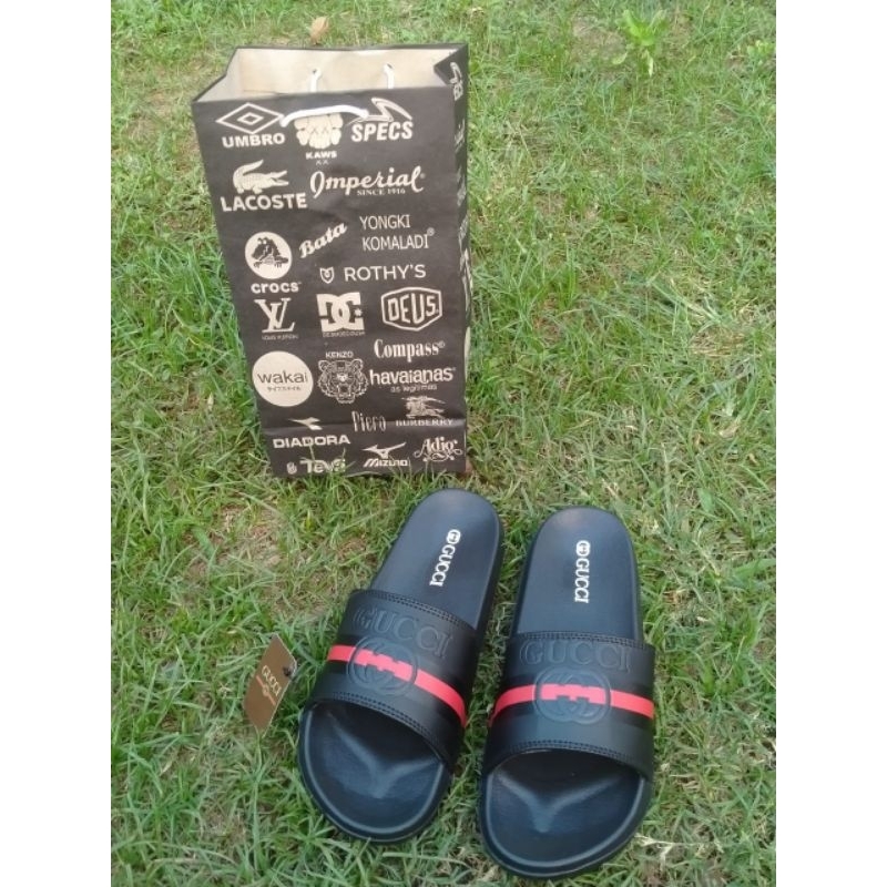 Sandal Slide Gucci Pria Wanita  Sandal Slop Gucci Pria  Sandal Karet Pria Wanita Gucci Sandal Slop G