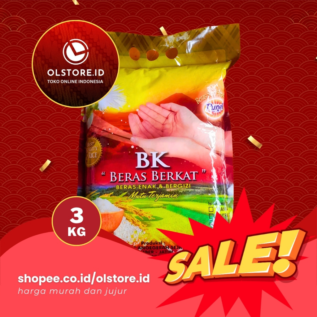 

Olstore.ID Beras Premium Berkat 3kg Asli
