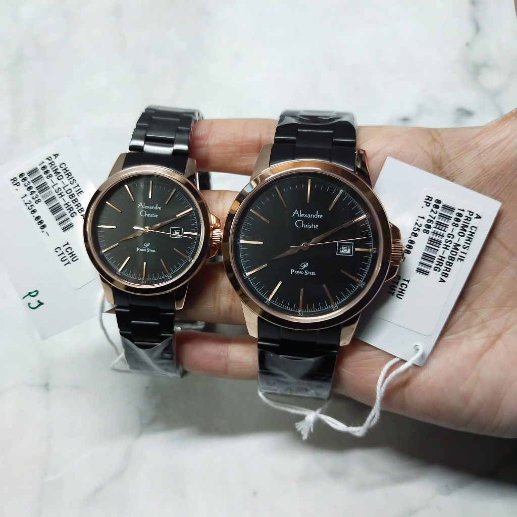 AC 1008 Besi Jam Tangan Orginal Couple Alexandre Christie