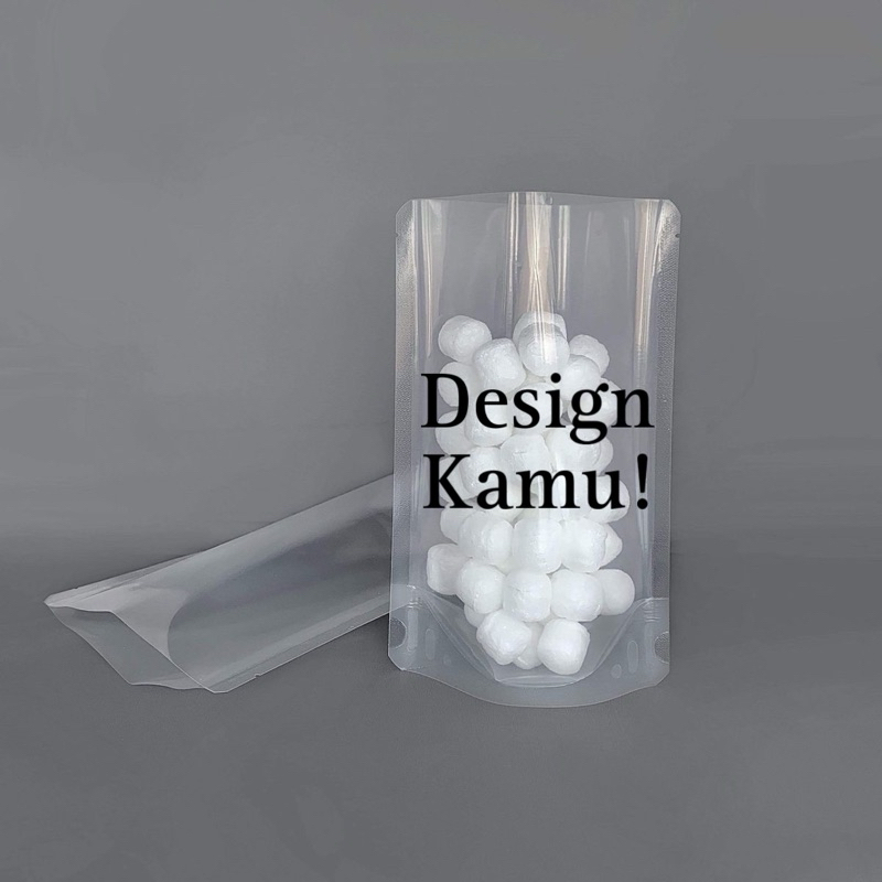 CUSTOM SABLON Standing pouch vacuum nylon non ziplock kemasan snack PREMIUM FREE DESIGN