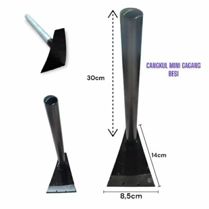 Cangkul Pacul Mini Kecil Wangkil Double 2 Mata Cangkul Tanah Dan Rumput Model Segitiga