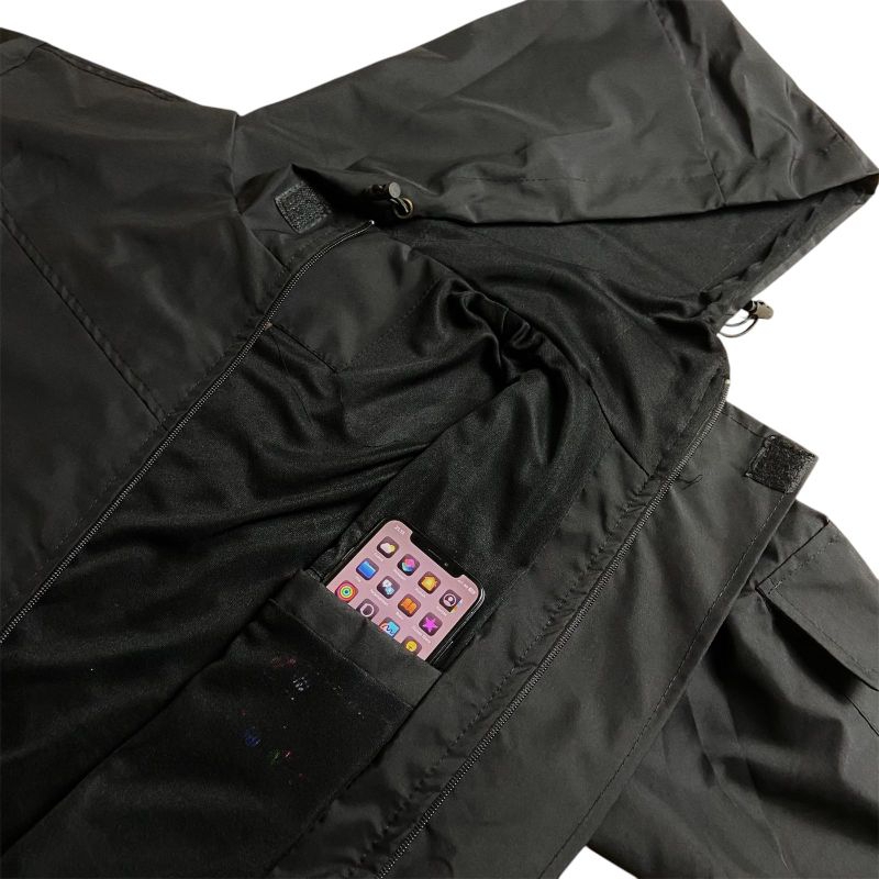jaket gunung pria wanita bahan parasut winbreaker warna hitam / jaket parasut anti air polos / water