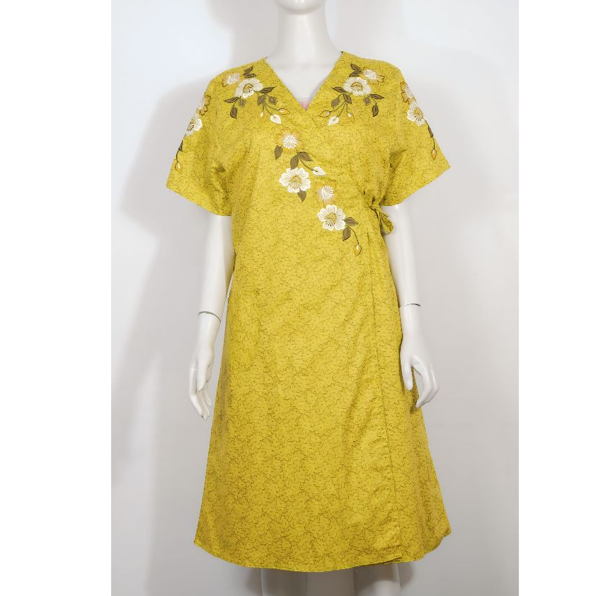 Daster Kimono Bordir Motif Bunga Khas Malang [Daster Katun Jepang] [[Baju Tidur Wanita Bunga}