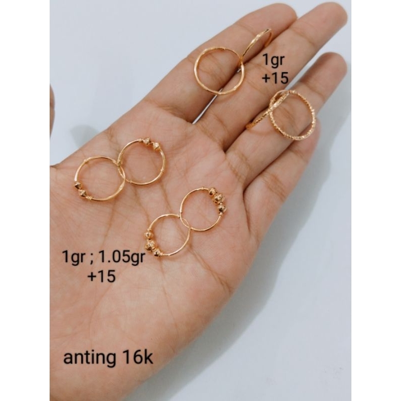 anting gipsy(jepsi) emas 16 karat