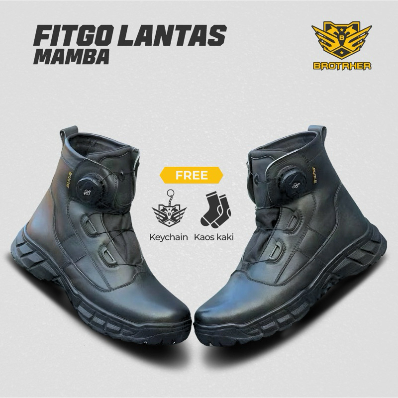 BROTRHER Mamba Pendek Sepatu Pdh 6 Inch Kulit Asli