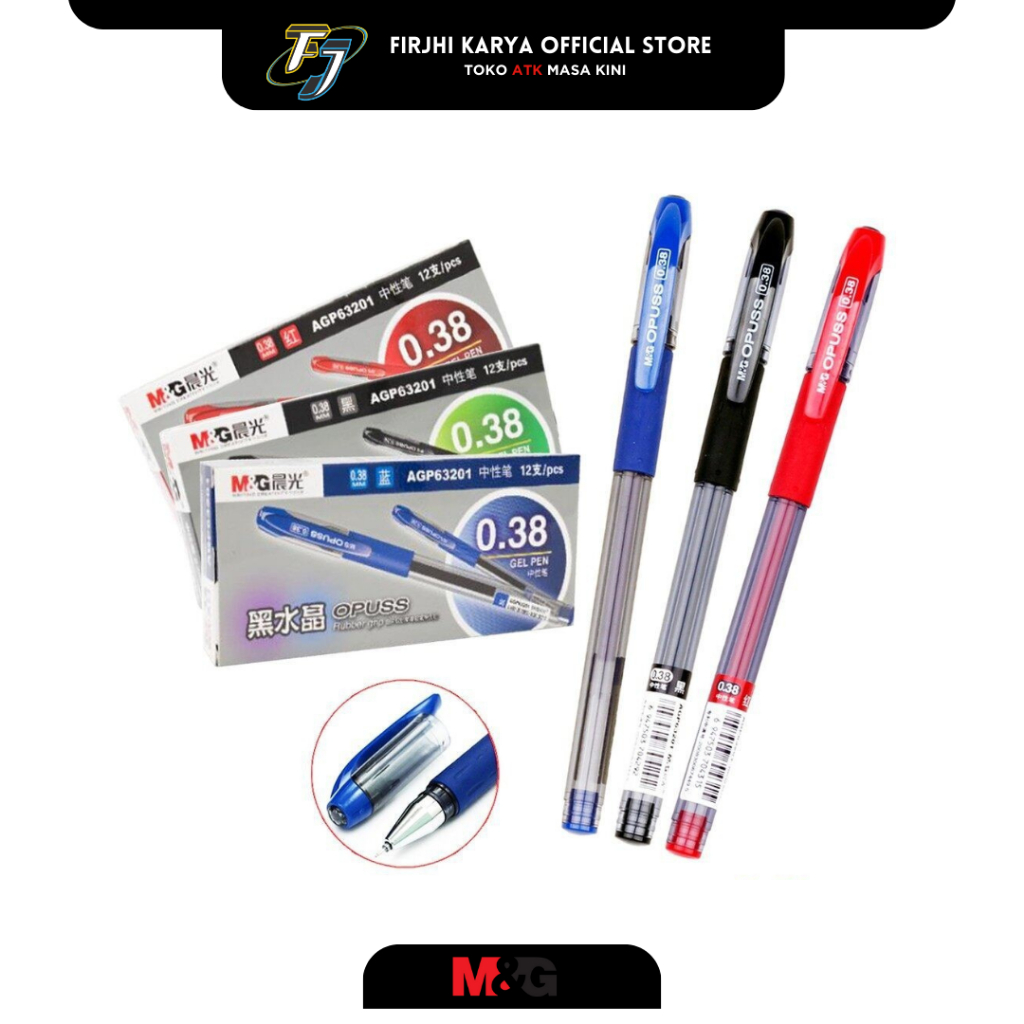 

Pulpen Gel M&G Opuss 0.38mm - Tinta Lancar Pilihan Hitam, Biru, Merah