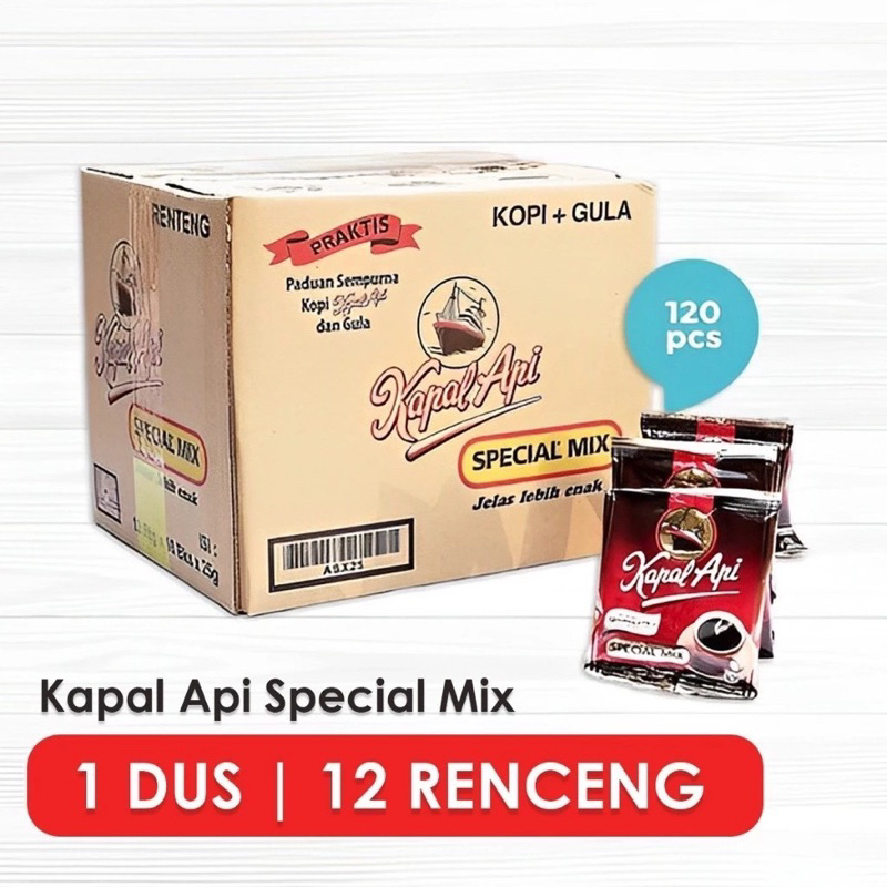 

Kopi Kapal Api Special Mix 1 Dus Isi 12 Renceng 120 Sachet
