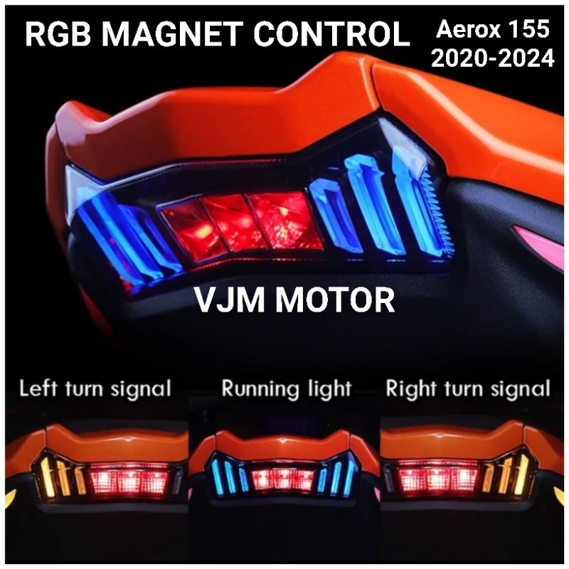 Lampu Stoplamp Aerox 155 new 2020-2024 Connected Shark power Lampu Stop Led RGB BELAKANG Aerox new