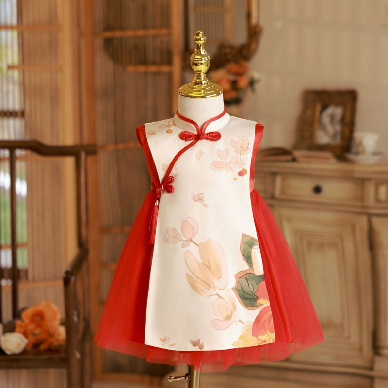 BABYSHWN - red gold cheongsam | cheongsam anak | cheongsam anak perempuan