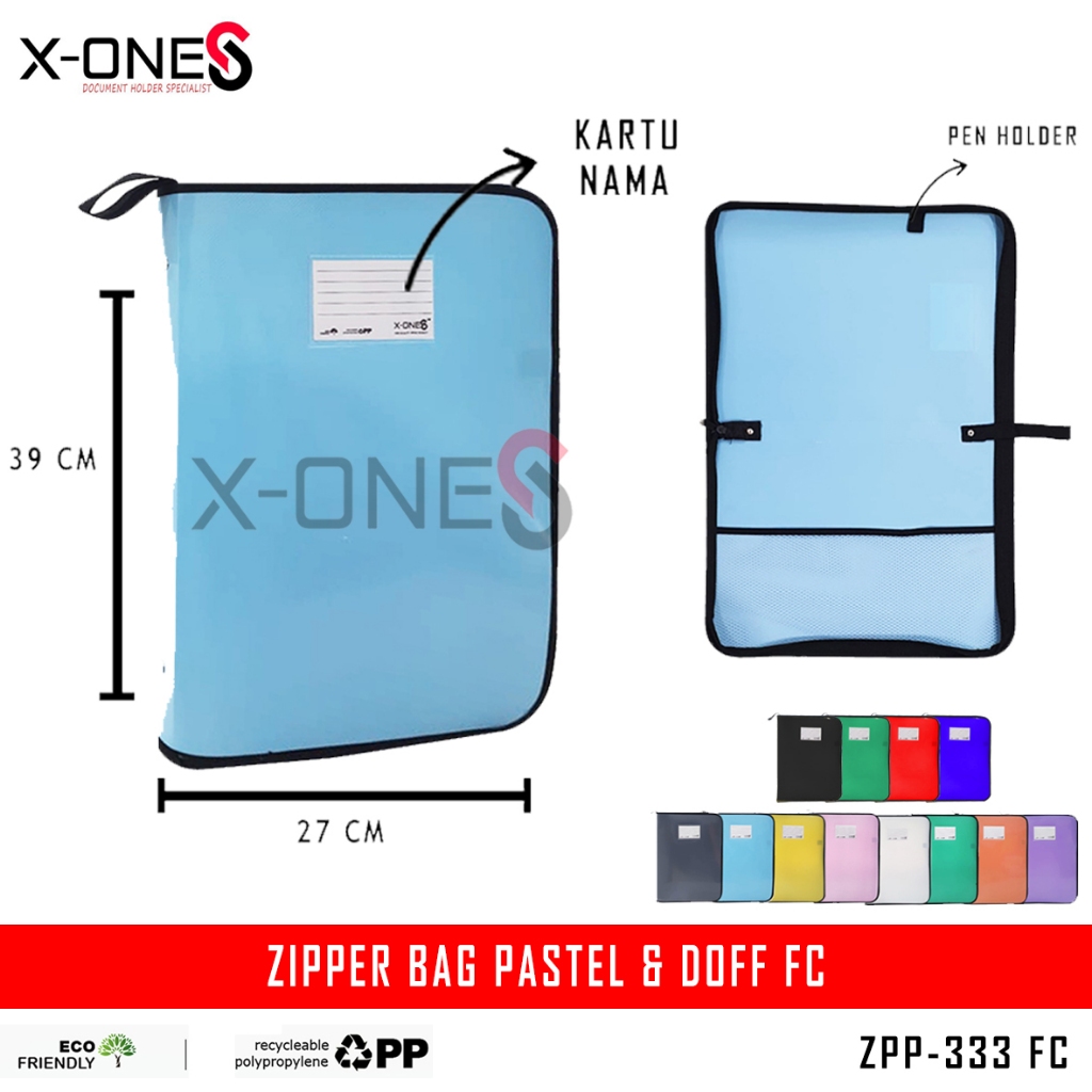 

X-ONE - ZIPPER BAG PASTEL DOFF F4 MAP SELETING MAP JALA JARING FOLIO / ZPP-333 FC