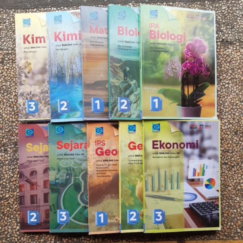 Buku Biologi.Informatika.Sejarah.Ekonomi.Sosiologi.Fisika.Geografi.Bahasa Indonesia.Kimia.pancasila.