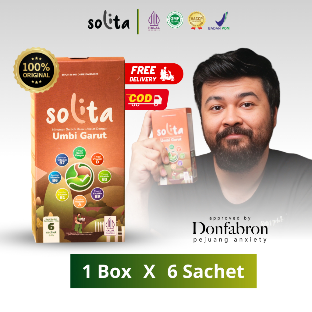

SOLITA MINUMAN SERBUK UMBI GARUT AMPUH ATASI ASAM LAMBUNG, MAAG, GERD | 6 SACHET