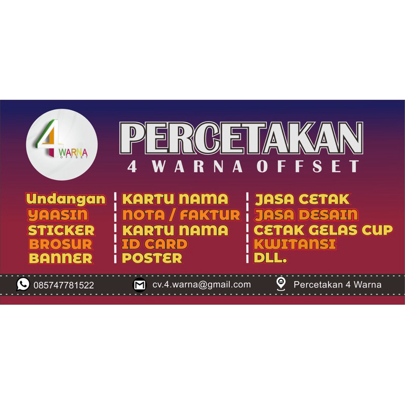 Percetakan Kartu Nama Kartu ID Card Poster | Jasa Cetak Warna | Percetakan Tegal | Jasa Cetak Buku |