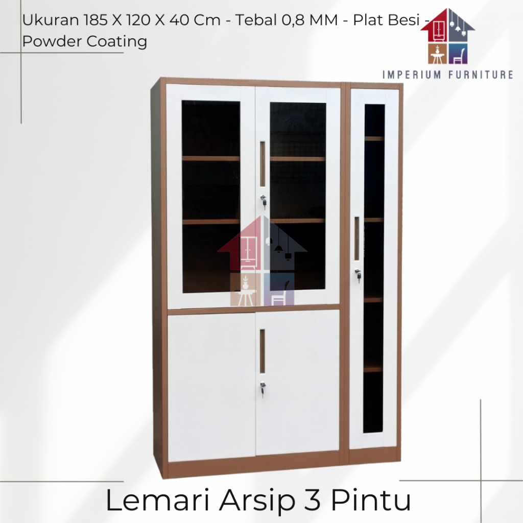 Lemari Besi 3 Pintu / Lemari Arsip / Lemari Kantor / Kabinet Besi / Lemari Arsip 3 Pintu