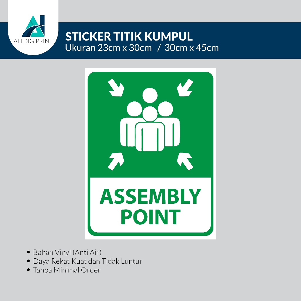 

Sticker Titik Kumpul / Sticker Assembly Point / stiker titik kumpul / stiker rambu / stiker peringatan