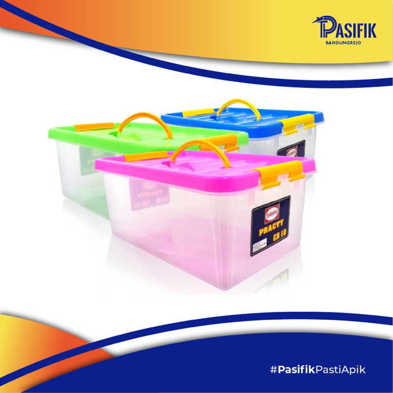 KONTAINER BOX PLASTIK TRANSPARAN SHINPO PRACTY CB-10