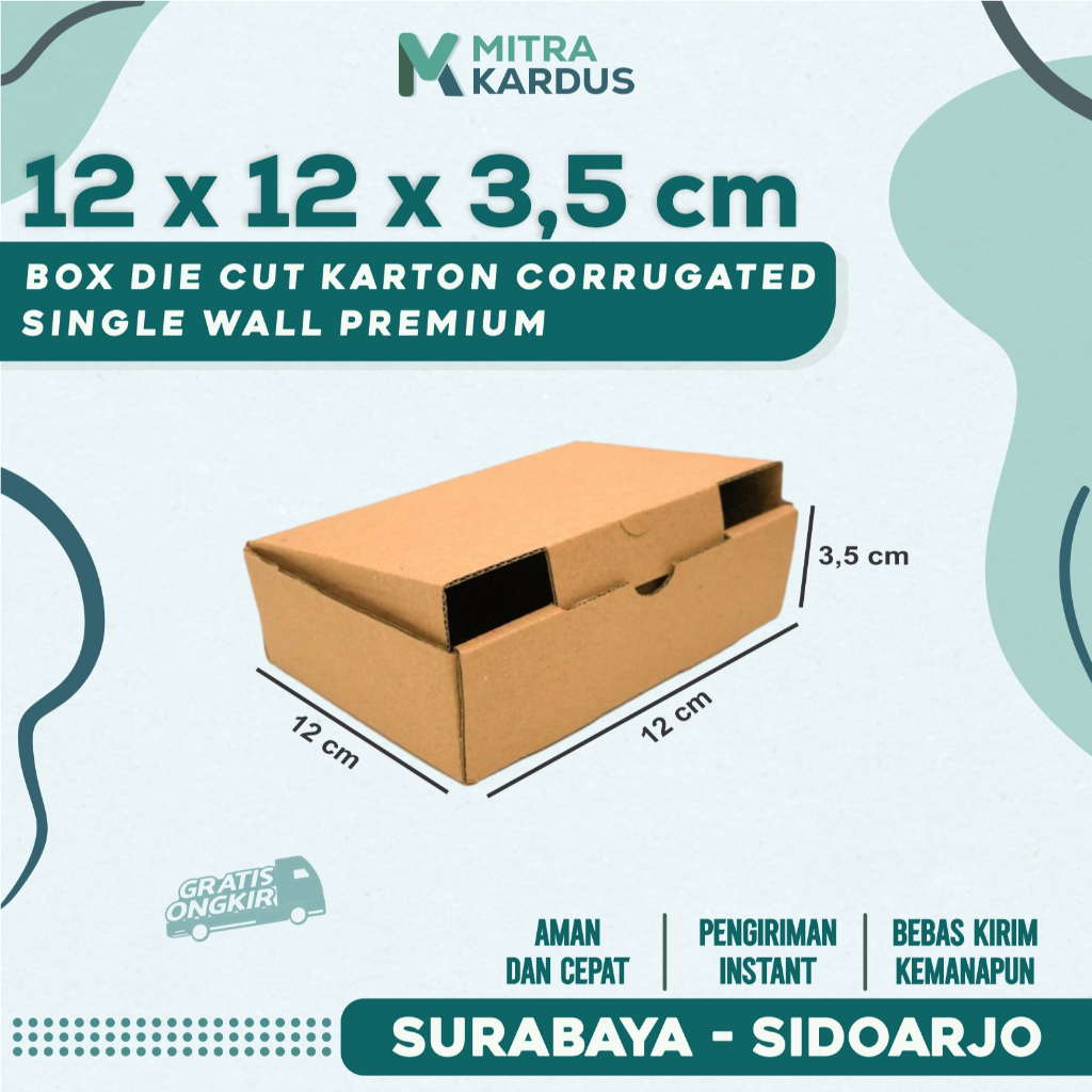 

Kardus Die Cut 12x12x3.5 cm | Box Die Cut Karton Corrugated Single Wall Premium | Box Packing | Packing Online