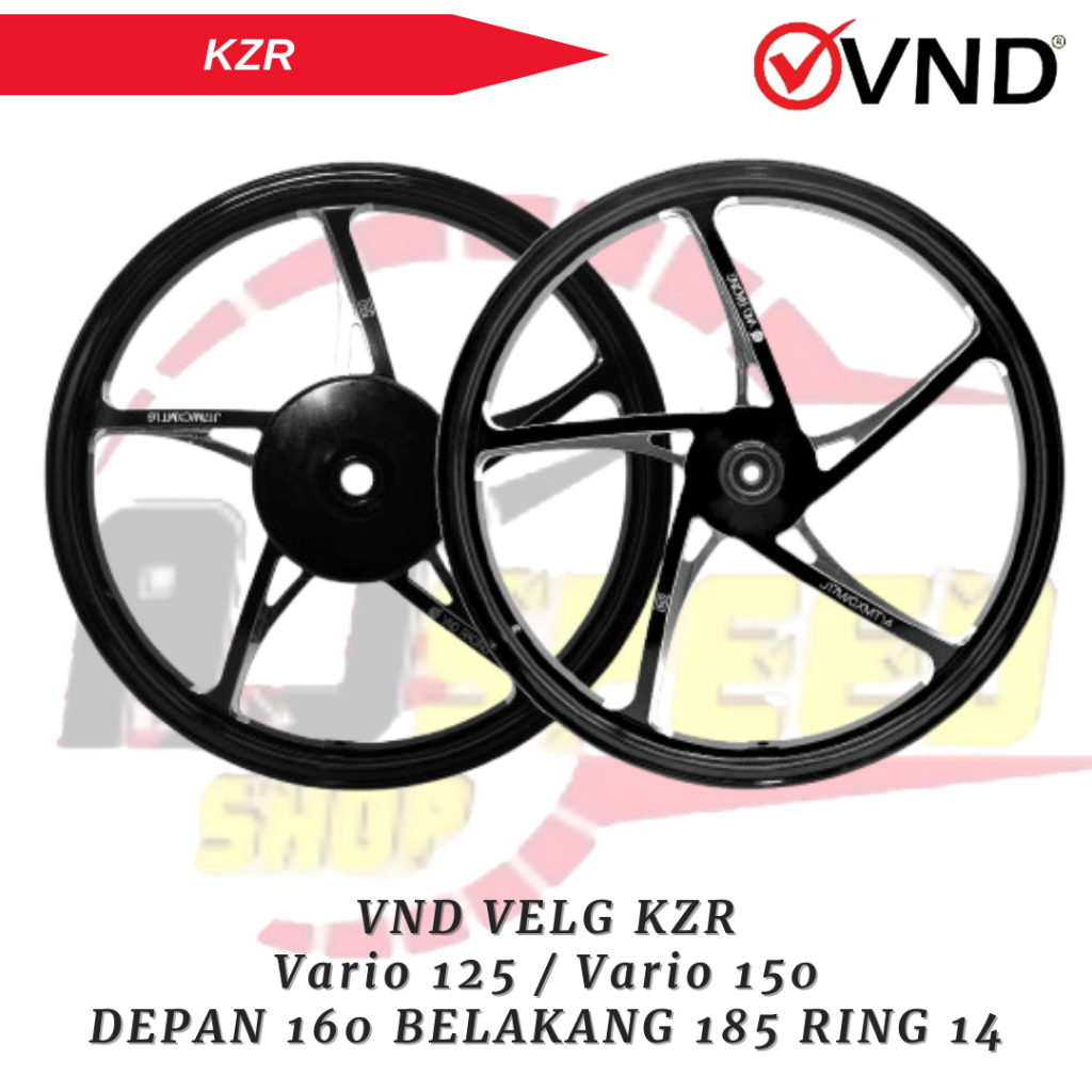 VND Velg Racing KZR Vario 125 /150 Set Depan 140 Belakang 160 Ring 17 Original 100%