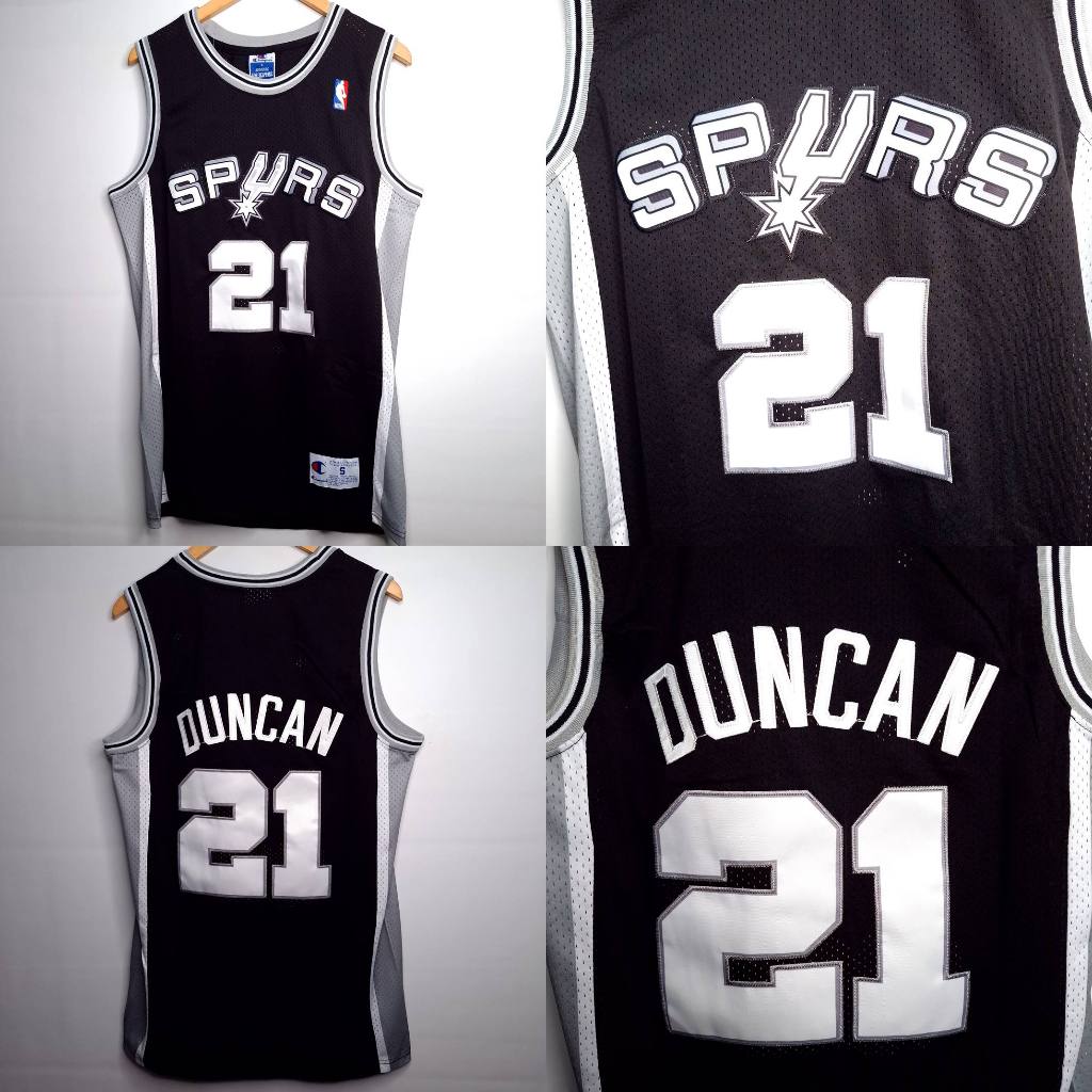 JERSEY NBA SPURS #21 DUNCAN HITAM