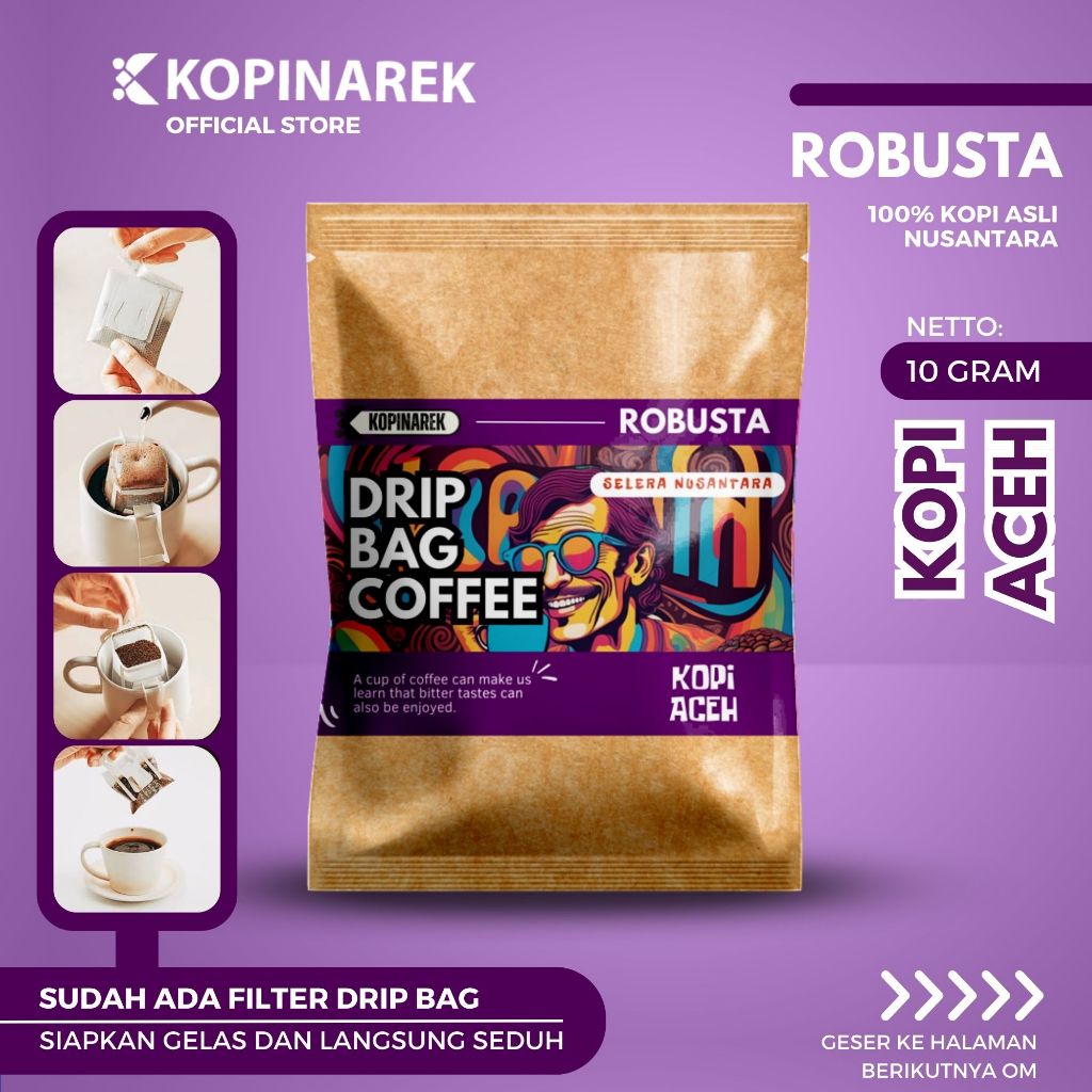 

Kopi Dripbag Coffee Sachet Robusta Aceh Premium Original Drip Bag Instan Asli Bubuk Hitam Saset Tubruk Murah Enak Nusantara Hadiah Souvenir Pernikahan Ulang Tahun Graduation Unik