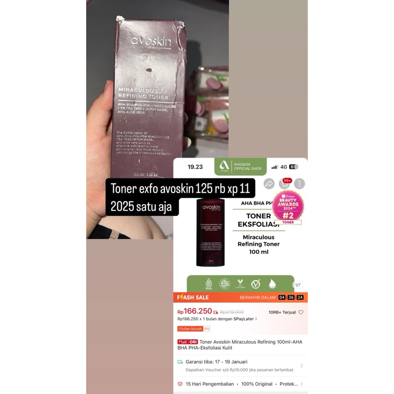 Avoskin Toner Exfo Miraculous Refining AHA BHA Pha Eksfoliasi
